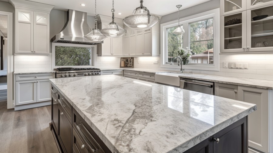 How quartz and granite affect the look of open kitchen islands